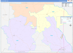 Dallas County, AR Digital Map Color Cast Style