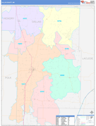 Dallas County, MO Digital Map Color Cast Style