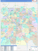 Dallas County, TX Digital Map Color Cast Style