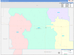 Daniels County, MT Digital Map Color Cast Style