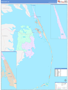 Dare County, NC Digital Map Color Cast Style