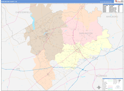 Darlington County, SC Digital Map Color Cast Style