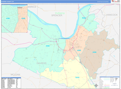 Daviess County, KY Digital Map Color Cast Style