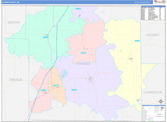Daviess County, MO Digital Map Color Cast Style