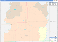 Davis County, IA Digital Map Color Cast Style