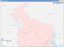 Dawson County, GA Digital Map Color Cast Style