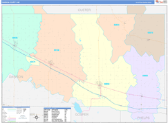 Dawson County, NE Digital Map Color Cast Style