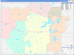 Day County, SD Digital Map Color Cast Style