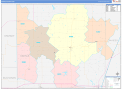 DeKalb County, MO Digital Map Color Cast Style