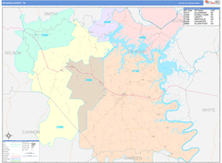 DeKalb County, TN Digital Map Color Cast Style