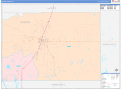 DeSoto County, FL Digital Map Color Cast Style