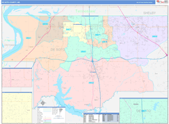 DeSoto County, MS Digital Map Color Cast Style