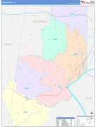 Dearborn County, IN Digital Map Color Cast Style