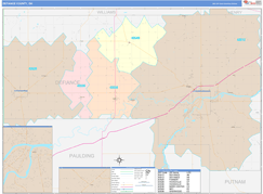 Defiance County, OH Digital Map Color Cast Style