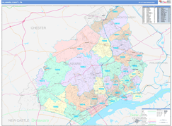 Delaware County, PA Digital Map Color Cast Style