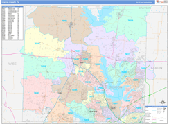 Denton County, TX Digital Map Color Cast Style