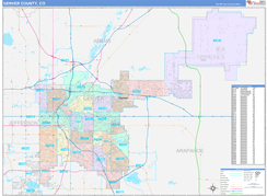 Denver County, CO Digital Map Color Cast Style