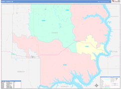 Dewey County, SD Digital Map Color Cast Style