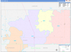 Dickey County, ND Digital Map Color Cast Style