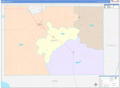 Dimmit County, TX Digital Map Color Cast Style