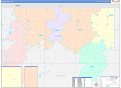 Divide County, ND Digital Map Color Cast Style