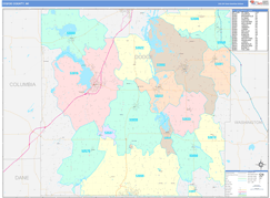 Dodge County, WI Digital Map Color Cast Style