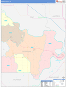 Doniphan County, KS Digital Map Color Cast Style