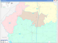 Dooly County, GA Digital Map Color Cast Style