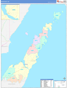 Door County, WI Digital Map Color Cast Style