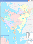 Dorchester County, MD Digital Map Color Cast Style