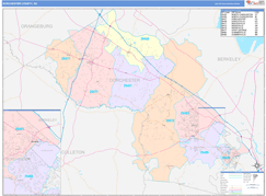 Dorchester County, SC Digital Map Color Cast Style