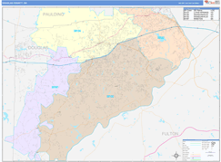 Douglas County, GA Digital Map Color Cast Style