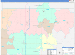 Douglas County, IL Digital Map Color Cast Style