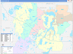 Douglas County, MN Digital Map Color Cast Style