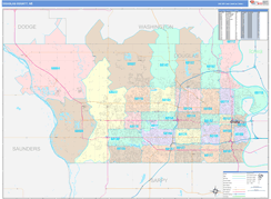 Douglas County, NE Digital Map Color Cast Style