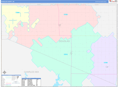 Douglas County, SD Digital Map Color Cast Style