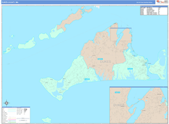 Dukes County, MA Digital Map Color Cast Style