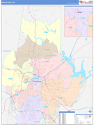 Durham County, NC Digital Map Color Cast Style