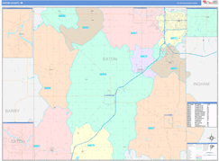 Eaton County, MI Digital Map Color Cast Style