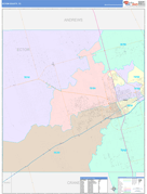 Ector County, TX Digital Map Color Cast Style