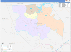 Edmonson County, KY Digital Map Color Cast Style