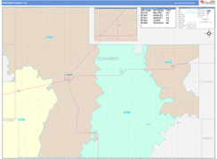 Edwards County, KS Digital Map Color Cast Style