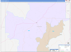 Edwards County, TX Digital Map Color Cast Style