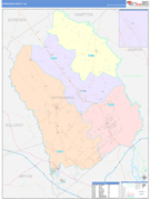 Effingham County, GA Digital Map Color Cast Style