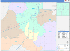 Effingham County, IL Digital Map Color Cast Style