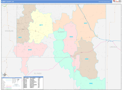 Elbert County, CO Digital Map Color Cast Style