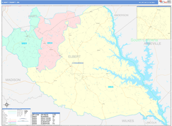 Elbert County, GA Digital Map Color Cast Style