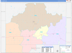 Elk County, KS Digital Map Color Cast Style
