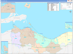 Erie County, OH Digital Map Color Cast Style