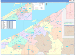 Erie County, PA Digital Map Color Cast Style
